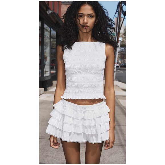 ARITZIA Sunday Best Theo Poplin Skort in White Size Small - Picture 1 of 7